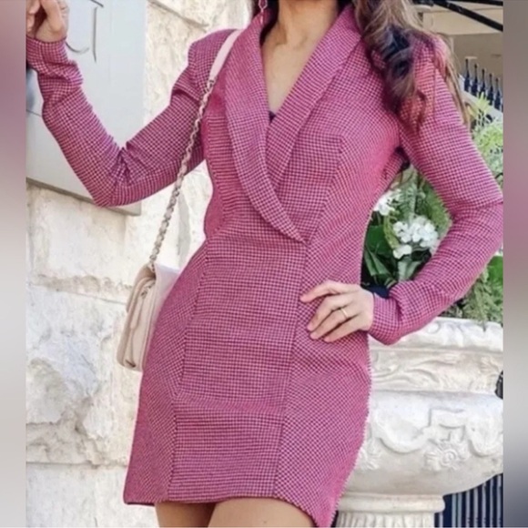 NWT Zara Houndstooth Blazer Dress Size Size S - Picture 2 of 10